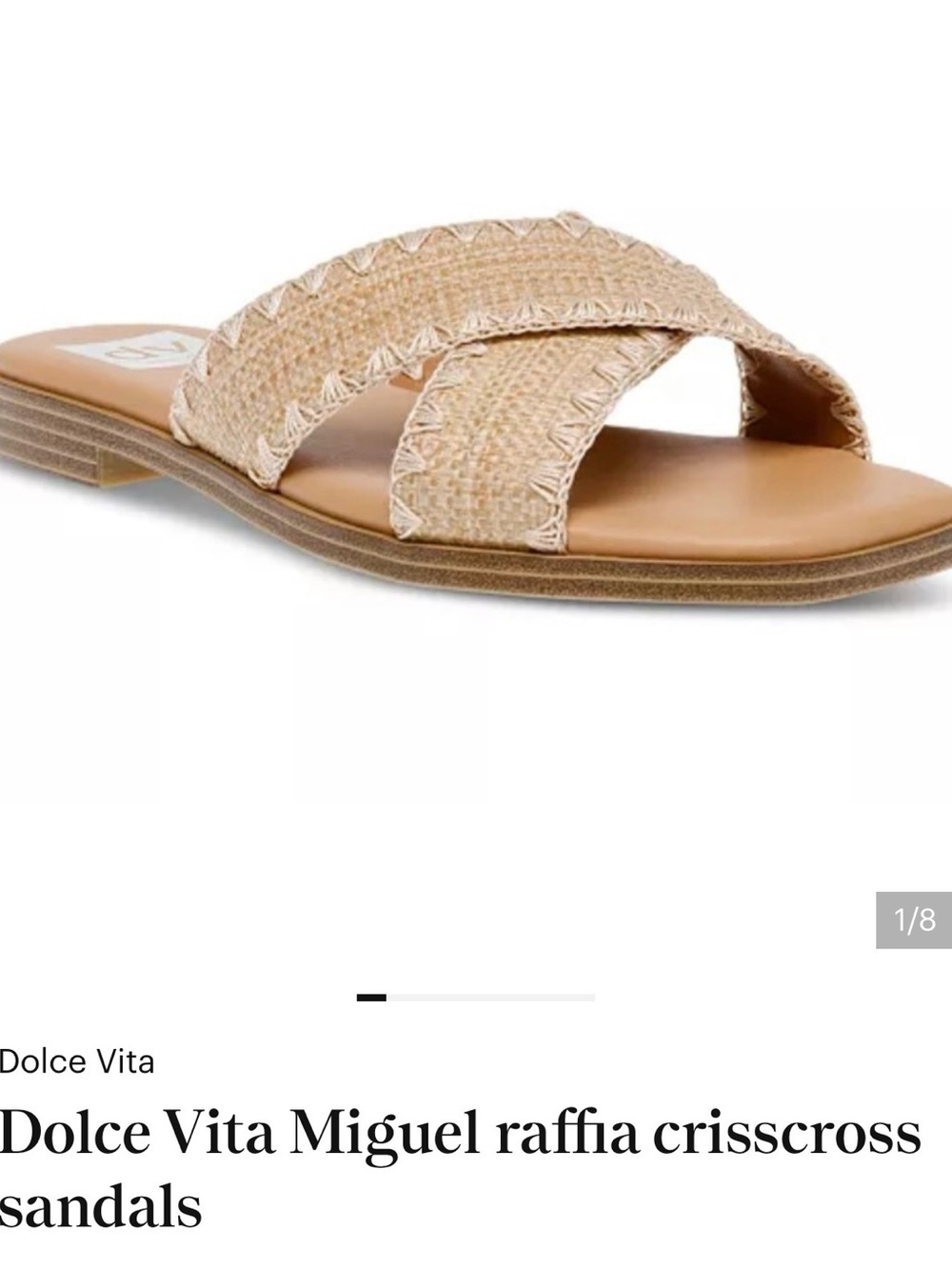 Dolce Vita Miguel Raffia Crisscross Sandals - Natural Tan